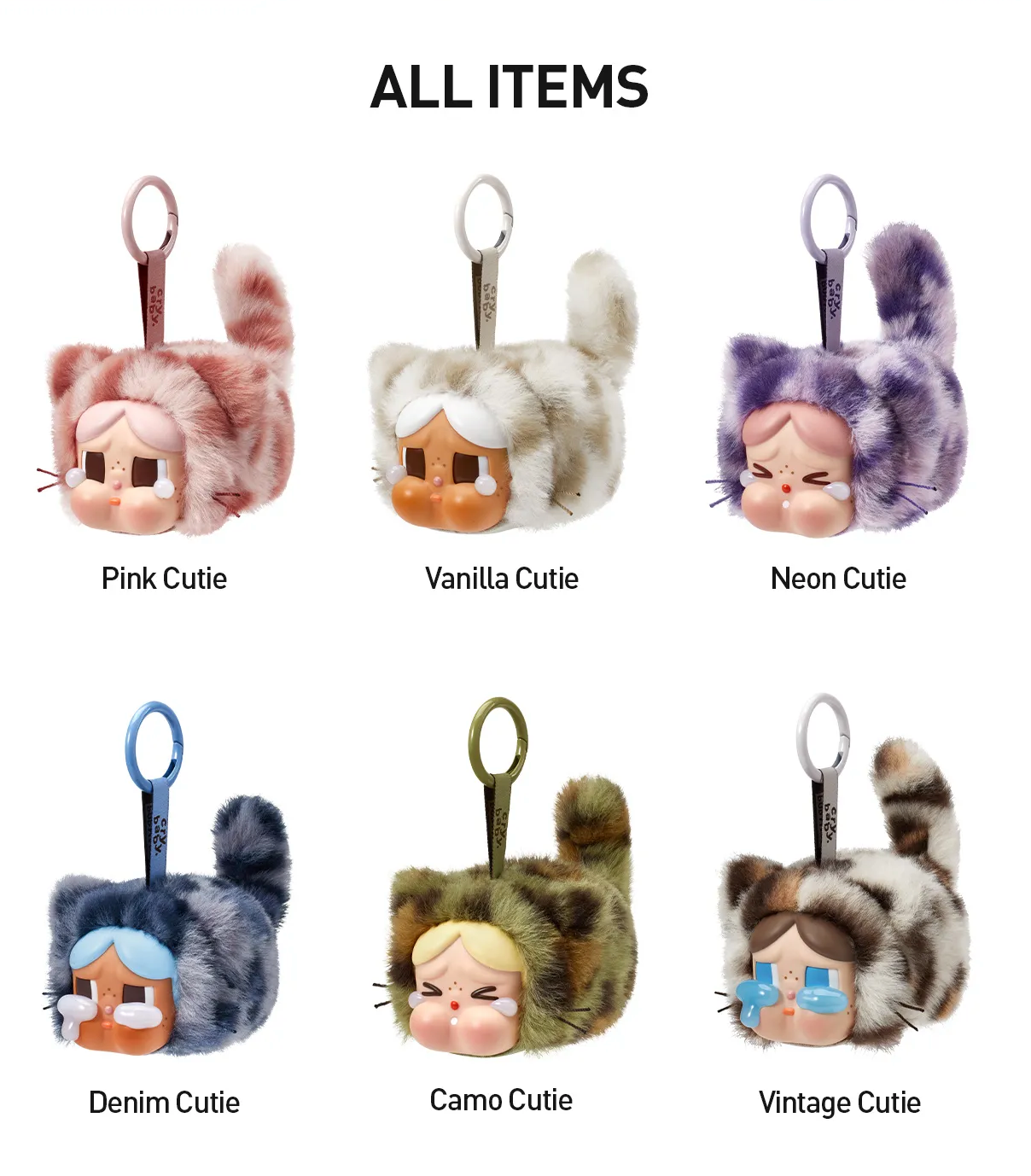 キーホルダー・キーリング WILD BUT CUTIE SERIES VINYL PLUSH PENDANT CAMO CUTIE Crybaby Wild but Cutie Vinyl Plush Pendant Series Camo Cutie